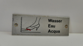 Orgineel Bordje: wagon Wasser Eau Acqua