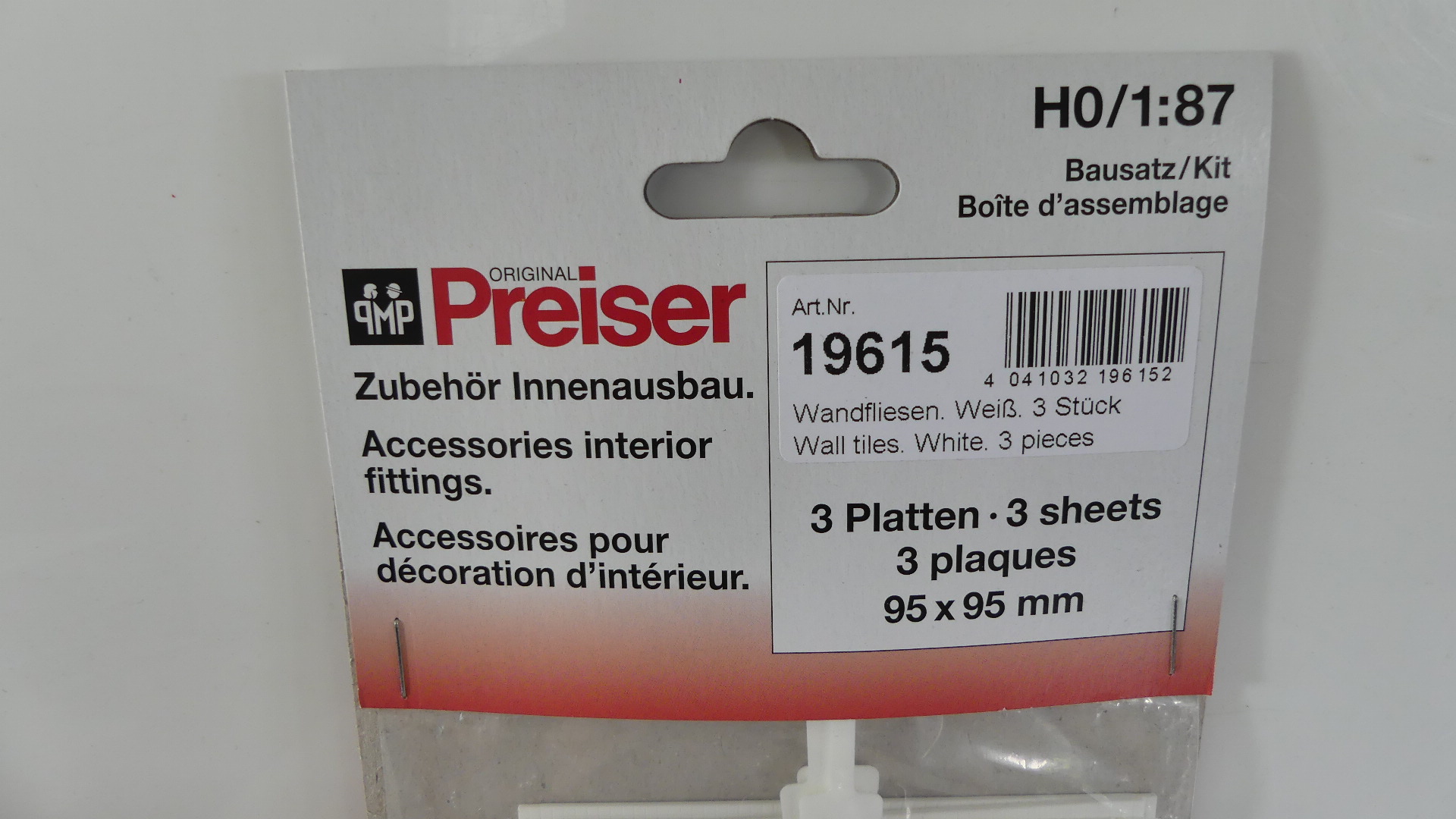 Preiser 1:87 H0 wand tegels ovp 19615