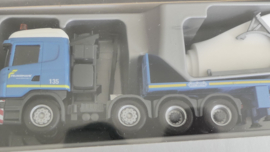 Herpa 1:87 H0 Zwaartransport Scania R HL Teletrailer-Sattelzug met Windturbinebladen Felbermayr ovp 907453