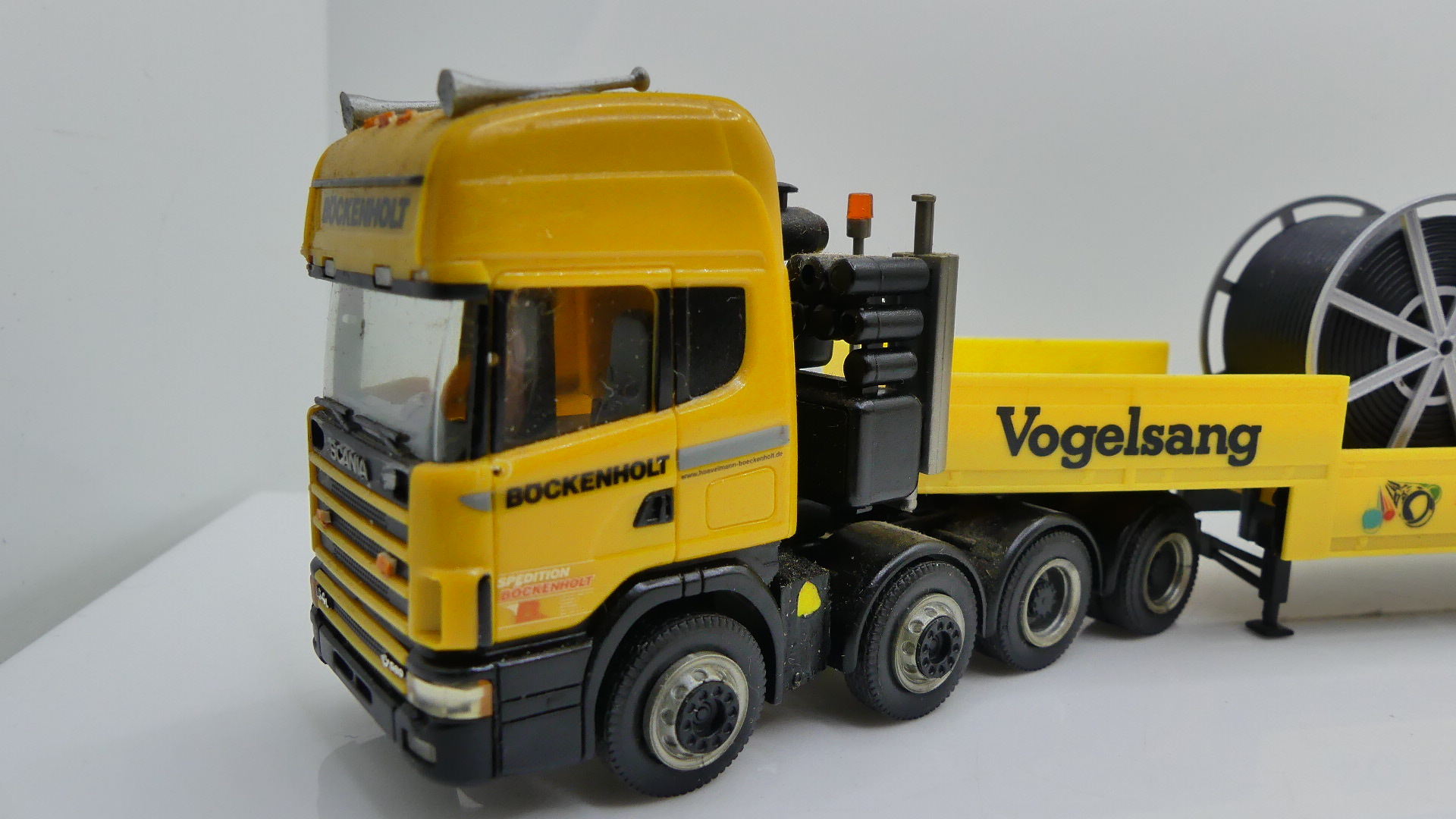 1:87 H0 Vrachtwagen Scania Vogelsang met kabelrollen lading