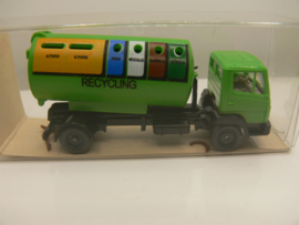 Wiking 1:87 H0 vrachtwagen Mercedes Recycling container transport ovp 20 643