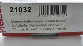 Preiser 1:87 H0  Personeelswagen / aanhanger Circus Krone ovp 21032