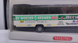 Wiking 1:87 H0 Mercedes O 404 RHD spelersbus SV Werder Bremen Beck's ovp 714 07 41