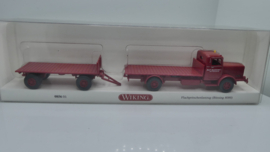 Wiking 1:87 H0 Vrachtwagen Büssing 8000 Flachpritschenlastzug ovp 0856 01