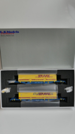 L.S.Models HO 2 delige Set Containerwagons Sgs DB-NACCO DHL ovp  36062