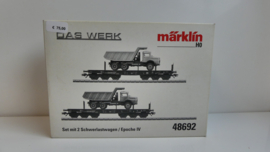Märklin H0 Schwerlastwagen Set, Zware last  set Das Werk DB ovp 48692