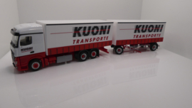 Herpa 1:87 H0 vrachtwagen Mercedes Actros  KUONI Transporte SOMO Zwisterland ovp 913737