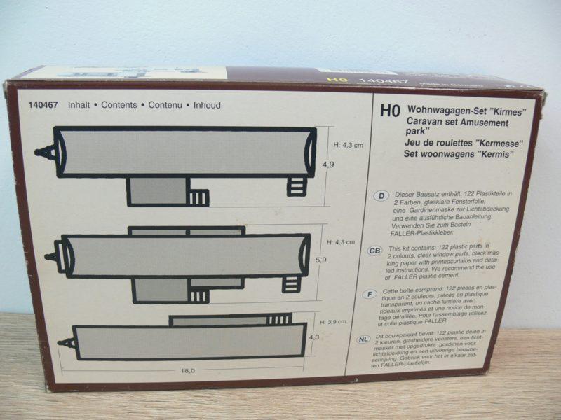 Bouwdoos Faller Kermis Woonwagens set 3 stuks ovp 140467