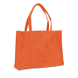 Vilten tassen met drukknop oranje