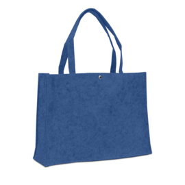 Vilten tassen met drukknop  blauw