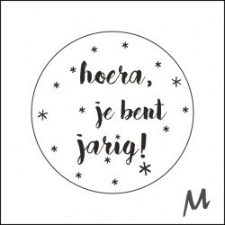 hoera jarig wit