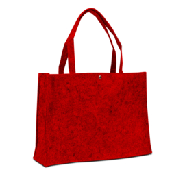 Vilten tassen met drukknop rood