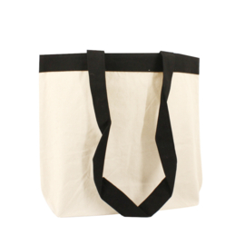 canvas totebag met zwarte lussen