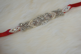 Red pearl stones belt 2