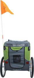 Doggy Ride fietskar Novel 20 cabin only groen/grijs