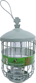 Voederautomaat metaal voor kleine vogels grijs/groen, small