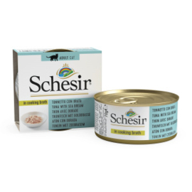 Schesir Kat tonijn zeebrasem bouillon 70gr