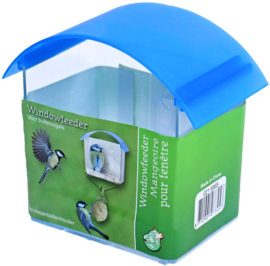 Window feeder plastic met 2 zuigers en mezenbol houder