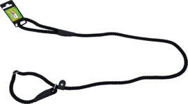 Retrieverlijn met dubbele stop rond 1,0 cm x 150 cm, zwart