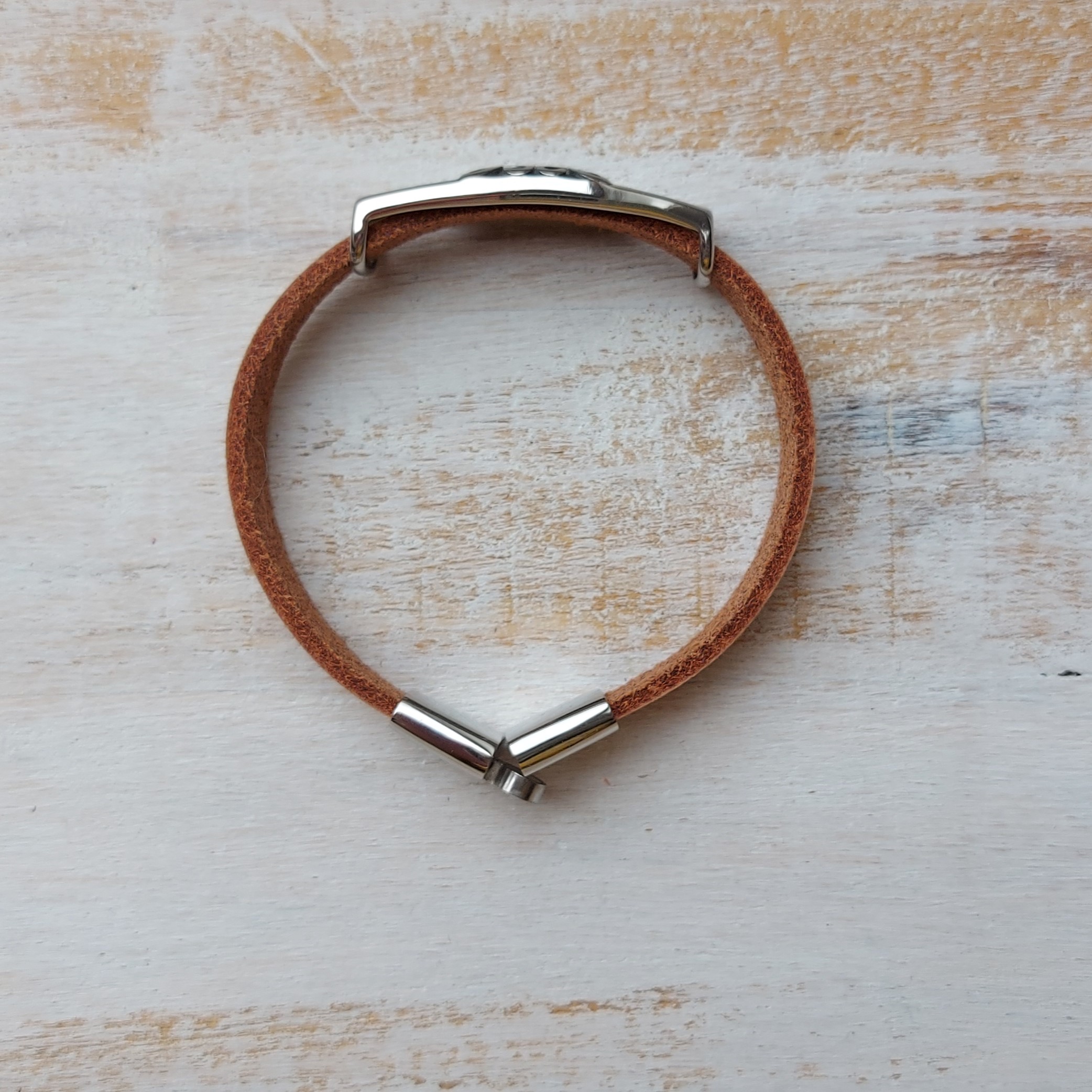 Licht bruine armband met fantasy-schuiver 'Suzy'