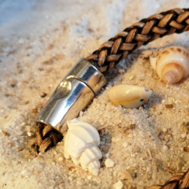 Lichtbruine leren armband "Diesel" 