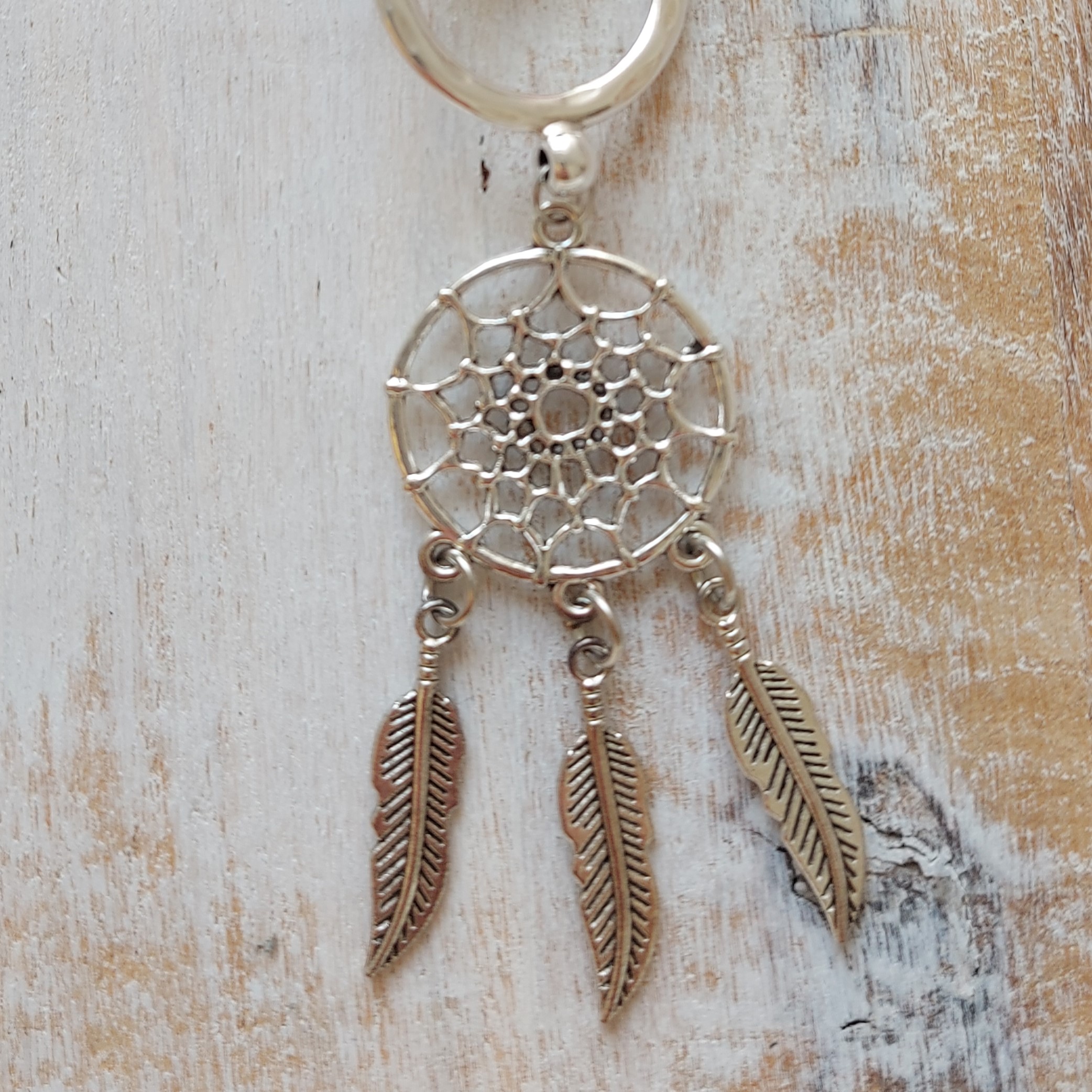 Lange bruine leren ketting "Dreamcatcher"