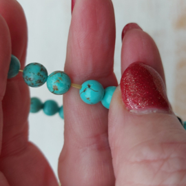 Armband van natuursteen | Blauwe Turkoois 6 mm