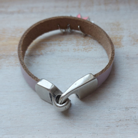Pink Ribbon armband van leer | 2025.2