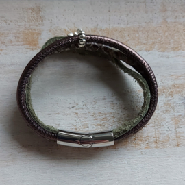 Armband olijfgroen 'Zenlotus'