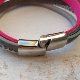 Pink Ribbon armband  van leer | 2025