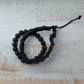Tiener armbanden set zwart