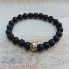 Natuurstenen armband | Lavasteen zwart 8 mm