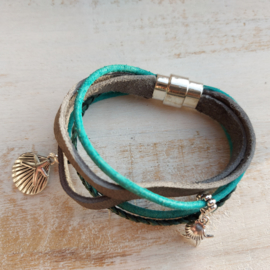 Armband set antraciet en aqua "Laguna"