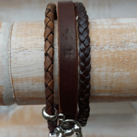 Leren herinnering armband  | Kat
