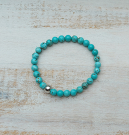 Armband van natuursteen | Blauwe Turkoois 6 mm