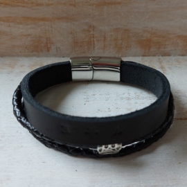 Leren herinnering armband  | Hond