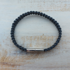 Antraciet grijs leren armband 'Morris'