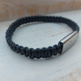 Antraciet grijs leren armband 'Morris'