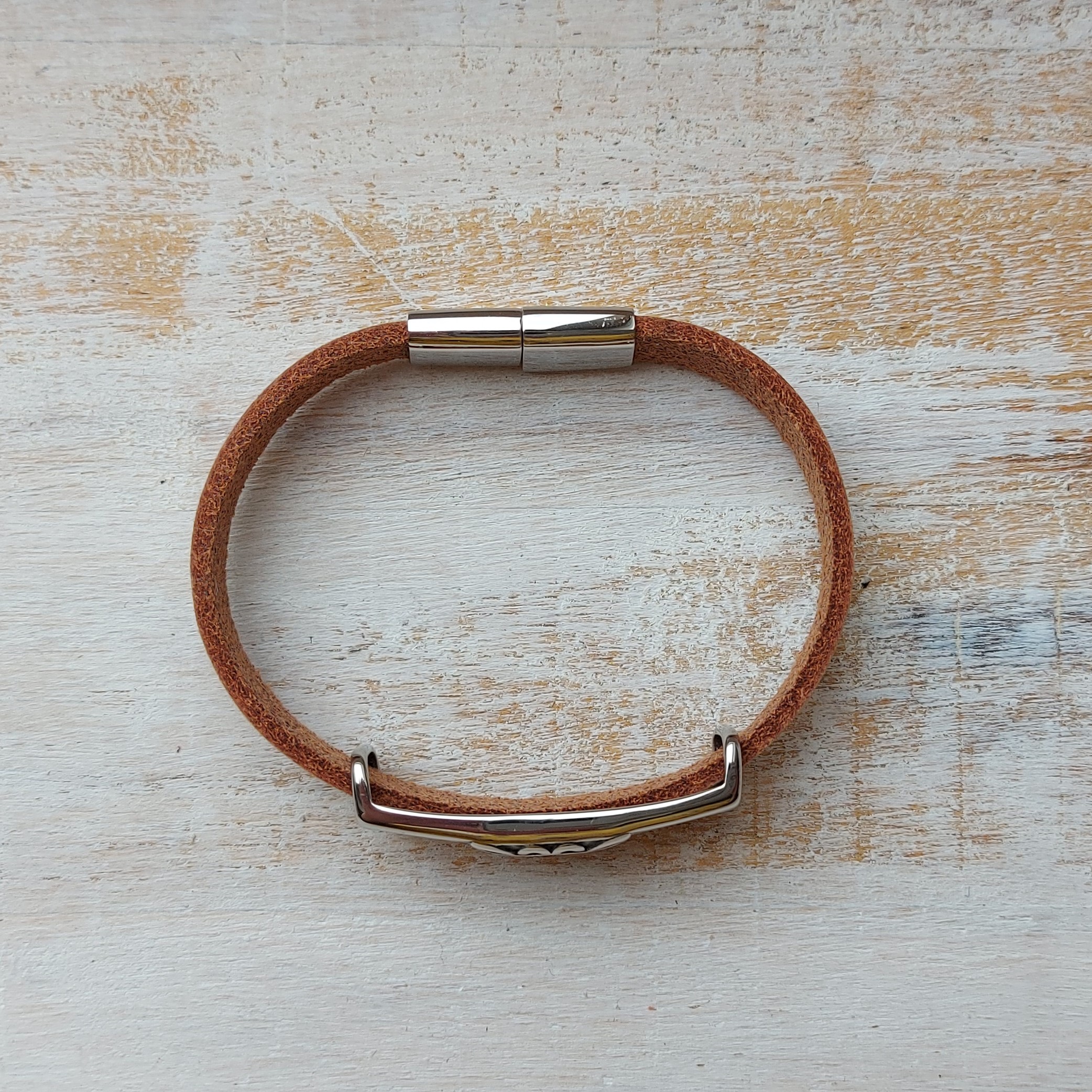 Licht bruine armband met fantasy-schuiver 'Suzy'