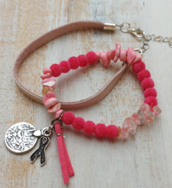 Pink Ribbon | Set van 2 armbandjes | 2023