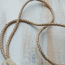 Lang keycord No. 14 - beige met kleine karabijnhaak
