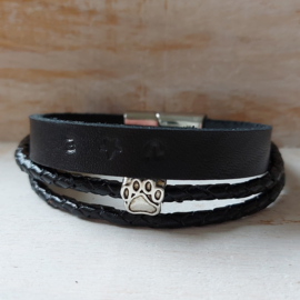 Leren herinnering armband  | Hond
