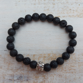 Natuurstenen armband | Lavasteen zwart 8 mm