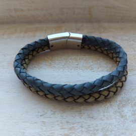 Beige- vergrijsd blauwe armband "Zachary"