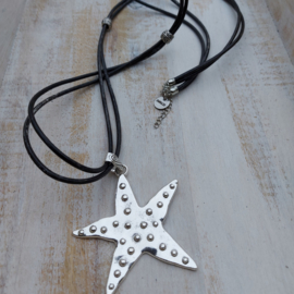 Lange zwarte ketting 'zeester'