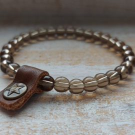 Natuurstenen armband | Rookkwarts 6 mm