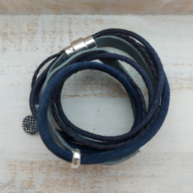 Donkerblauwe wikkelarmband "Elise"