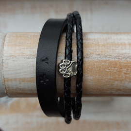 Leren herinnering armband  | Hond