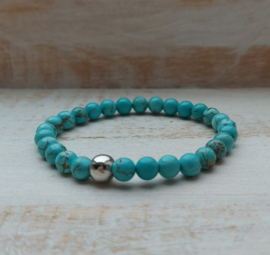 Armband van natuursteen | Blauwe Turkoois 6 mm