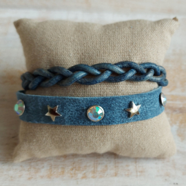 Jeansblauwe armband 'Jeany'